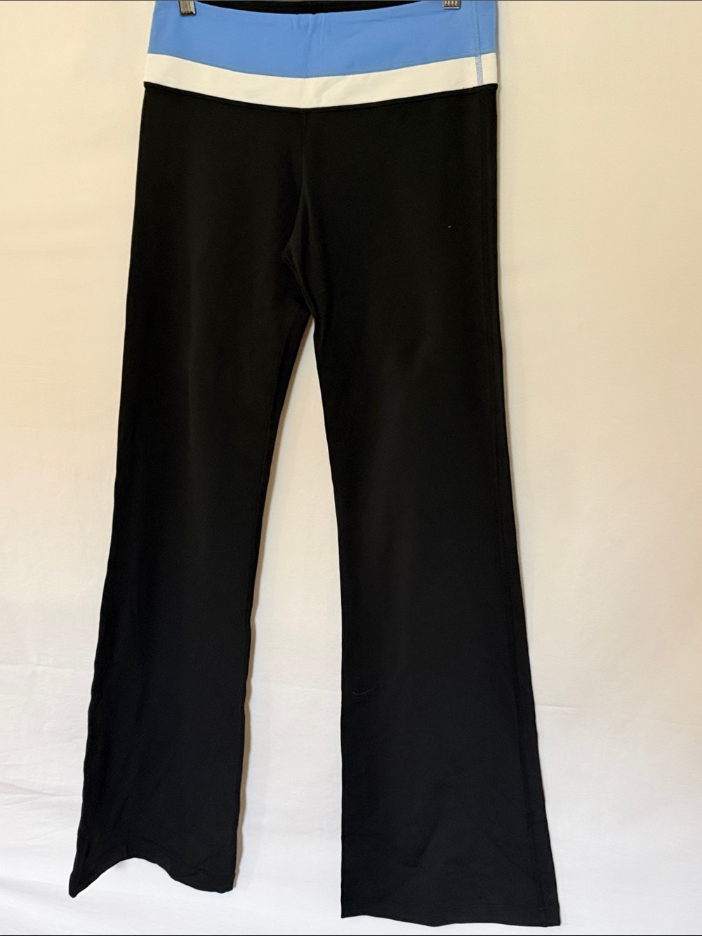 lululemon athletica Black Track Pants with Blue and White Waistband